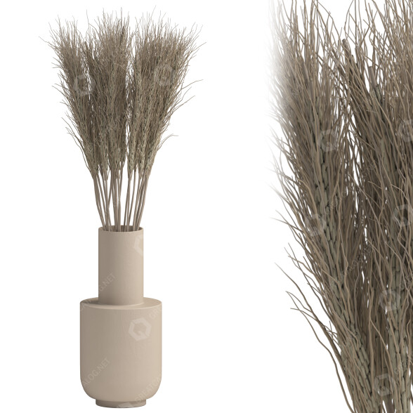 Ramo Trigo Decorativo en Jarrón Modelo 3D