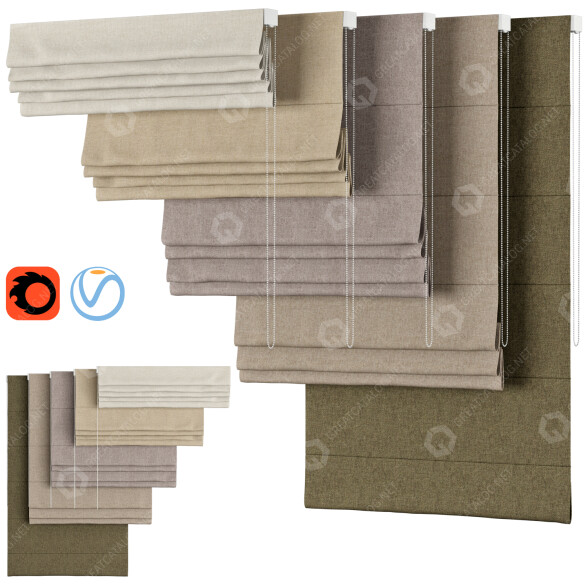 Римські штори Sunbrella Blend 3D модель