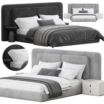 Bed and Bedside Tables  Felini Soft 3D model