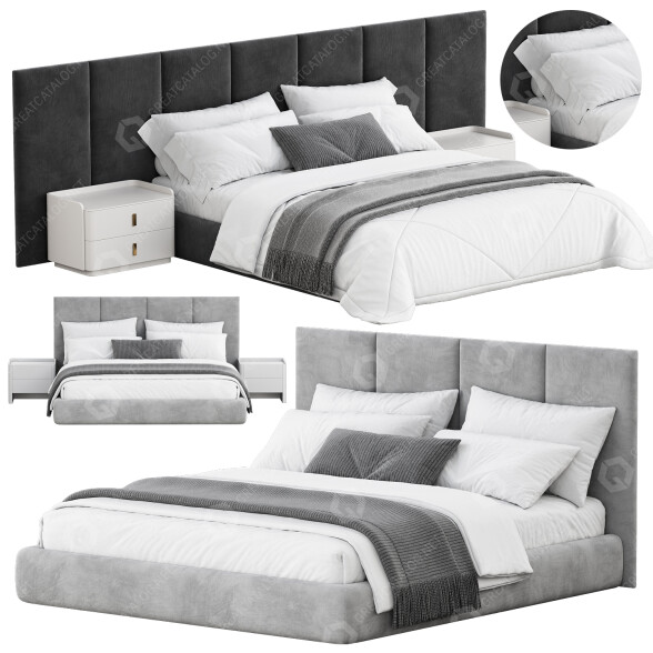 Łóżka i stoliki nocne Flexteam Sommier model 3D