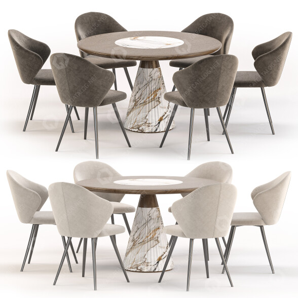 Стіл та стільці Dining Set 71 3D модель