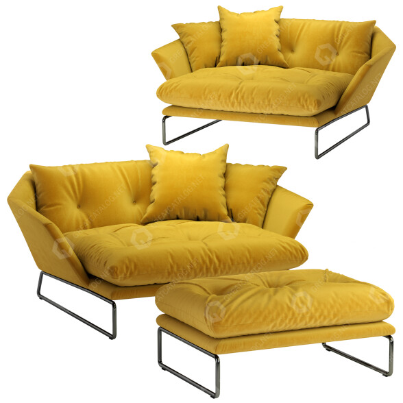 Sillón y otomana Saba New York Suite Modelo 3D
