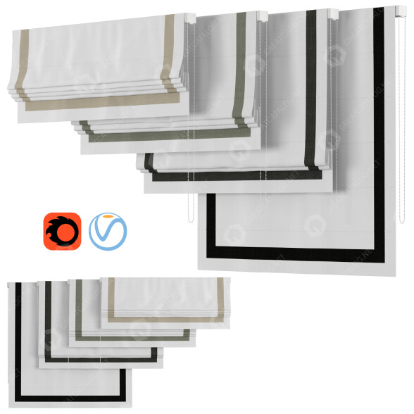 Zasłony rzymskie Colored Trim model 3D