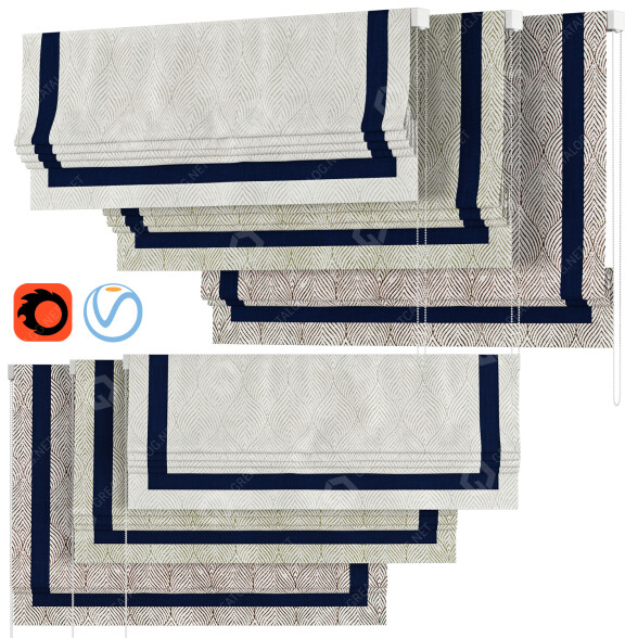 Римські штори Robert Allen Grosgrain Trim 3D модель
