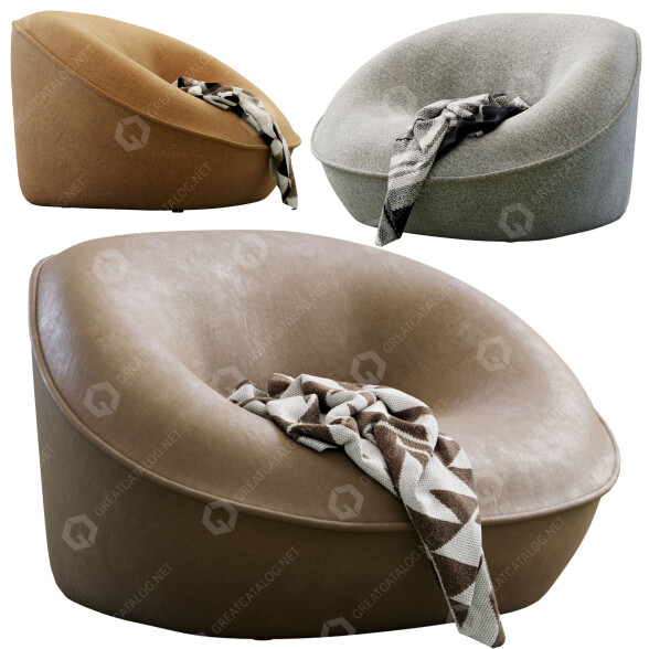 Fotel B&B Italia Tortello model 3D