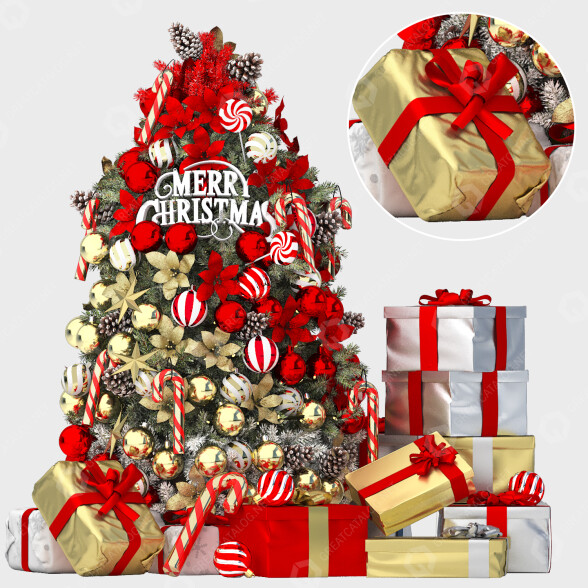 Decoración Christmas Tree with Gifts Modelo 3D