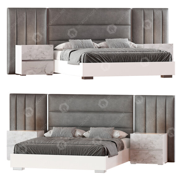 Ліжко та тумбочки Nina Platform by Istanbul Furniture 3D модель