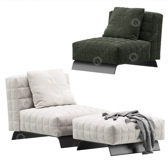 Кресло и пуф Minotti Twiggy 3D модель