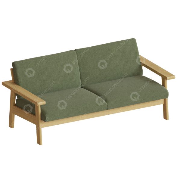 Canapé Jasper Morrison Bruno 2 Seater modèle 3D