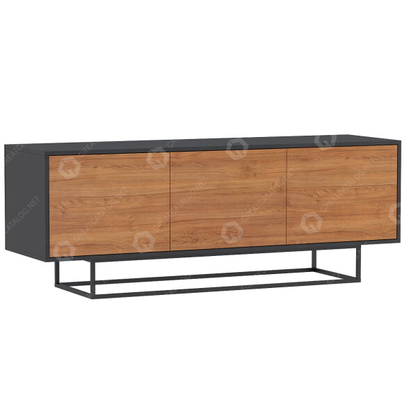 Сервант Midcentury Modern Walnut and Black 3D модель