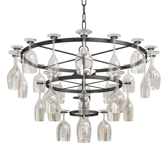 Chandelier Vintage Stemware 3D model GreatCatalog 38458
