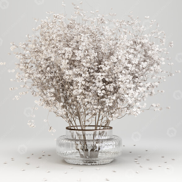 Blumenstrauß Weiße Zweige 3D-Modell