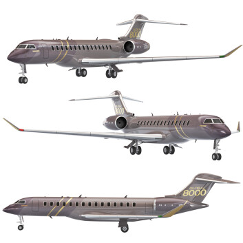 Літак Bombardier Global 8000 3D модель