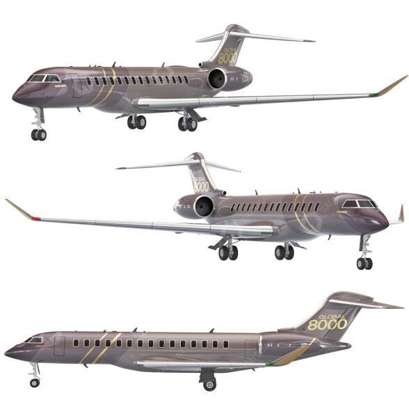 Літак Bombardier Global 8000 3D модель