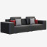 Sofa Litfad Modern Black Leather Square Arm - allobebek