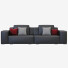 Sofa Litfad Modern Black Leather Square Arm - allobebek