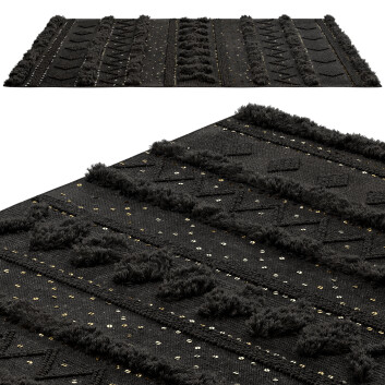 Килим  nuLOOM Black Wool Raised Geometric Shag 3D модель