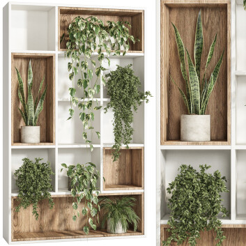 Стелаж та вазони Indoor Plant Stand 03 Wooden Box