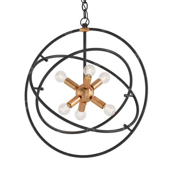Żyrandol Mid-Century Style 6-Light Sputnik by Durent Lighting model 3D