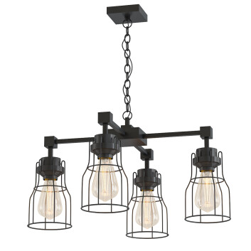Люстра Modern Industrial 4-Light Black Cage