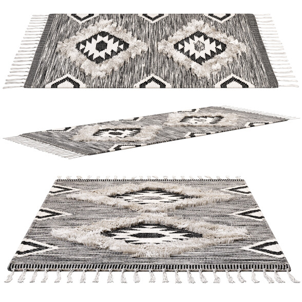 Tapis nuLOOM Moroccan Style Fringed Wool modèle 3D