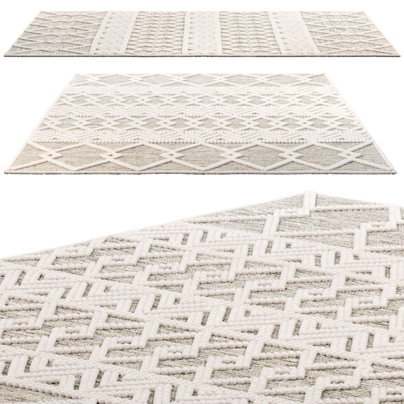 Rug Bradrick Handmade Trellis Wool Area by The Curated Nomad 3D model