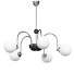 Żyrandole Litfad Modern Chrome White Glass Shade - GANIBOEV