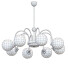 Żyrandole Litfad Modern Chrome White Glass Shade - GANIBOEV