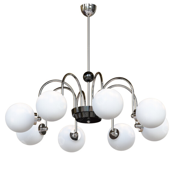 Żyrandole Litfad Modern Chrome White Glass Shade model 3D