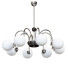 Żyrandole Litfad Modern Chrome White Glass Shade - GANIBOEV