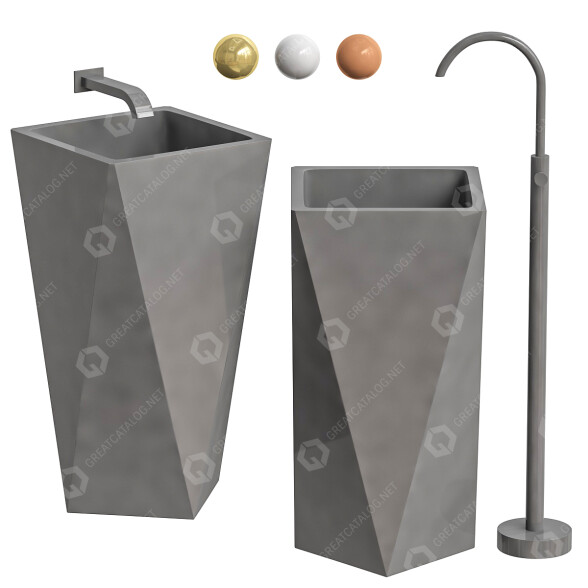 Lavabos y grifos Litfad Contemporary Pop-Up Drain Metal Modelo 3D