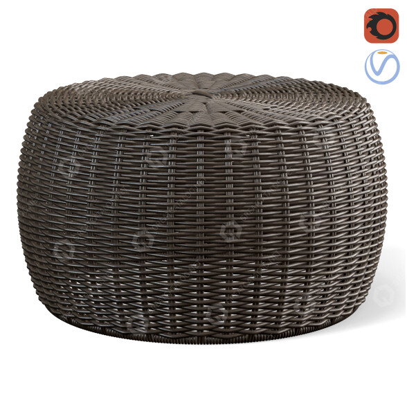 Пуф Resin Wicker 3D модель