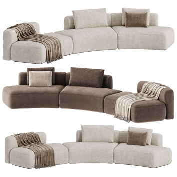 Sofá  MDF Italia Cosy Curve Modelo 3D