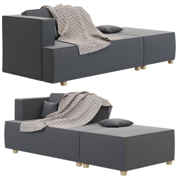Диван та пуф  Litfad Scandinavian Wool Seats 2 3D модель