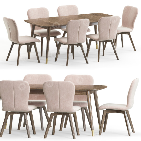 Mesa y sillas Clover and Aspen Modelo 3D