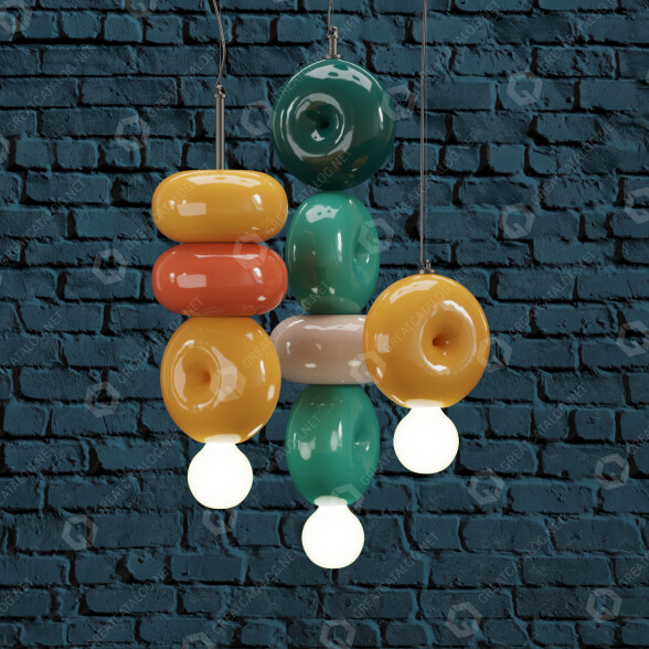 Pendant Lamps Ferroluce Berimbau Bumbum 3D model