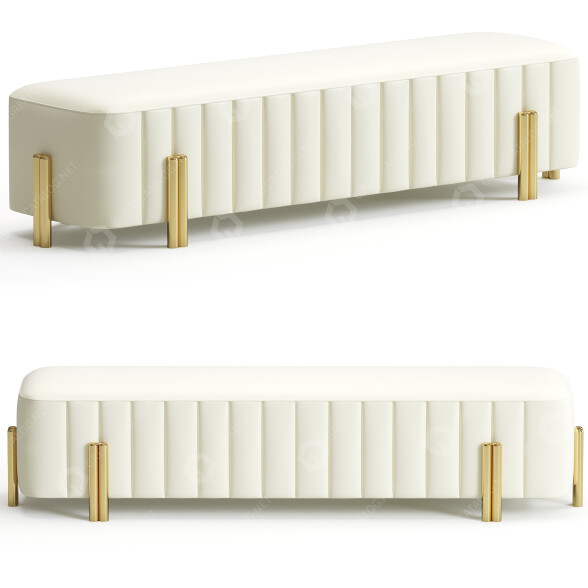 Банкетка Armless Backless Upholstered 3D модель