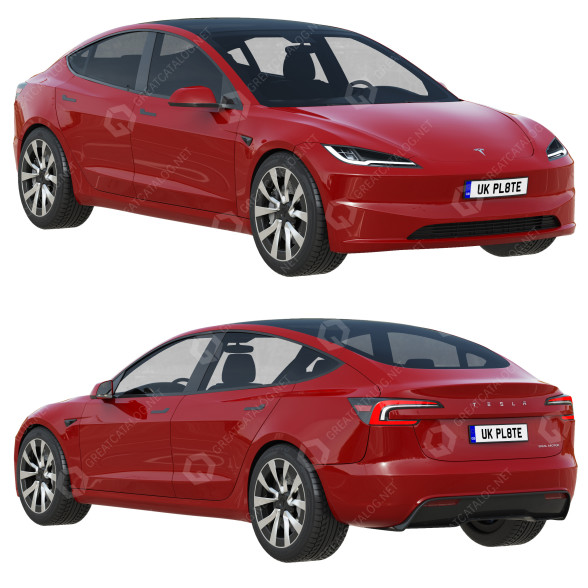 Автомобіль Tesla Модель 3 3D модель