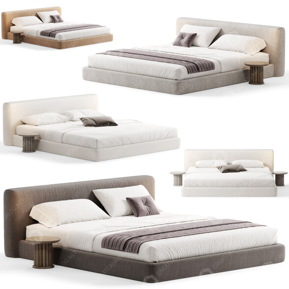 Camas y Mesitas de Noche Casaspace Amabilis Cotton Linen Modelo 3D