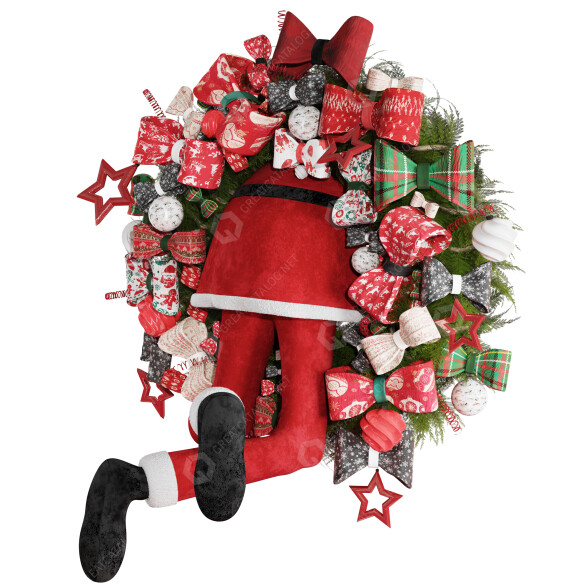 Декор Santa Claus Wreath Christmas 3D модель