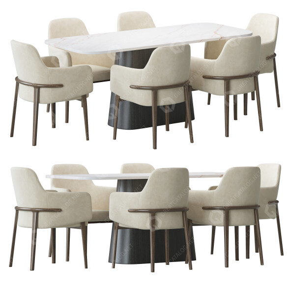 Mesa y sillas Trench P Modelo 3D
