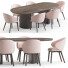 Table and Chairs Gubi Moon and Sedia Tania Rounded - toxirow