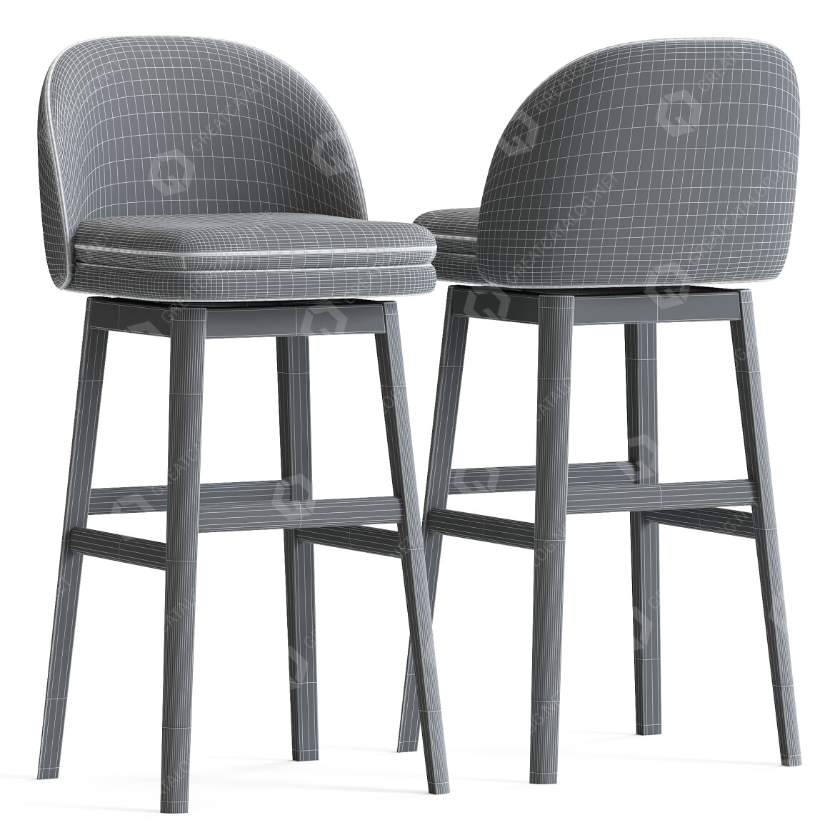 Bar Stool West Elm Wayne 3D model - GreatCatalog 39404