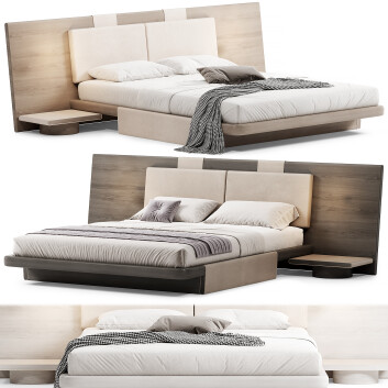 Ліжко та тумбочки Cassina Acute 3D модель