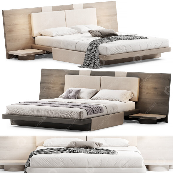 Ліжко та тумбочки Cassina Acute 3D модель