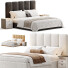 Cama y mesitas de noche High Fashion Home Palani - Zikkoo