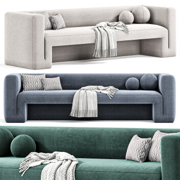 Sofa  CB2 Matra Deep Teal Velvet 3D-Modell