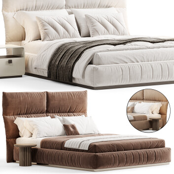 Bed and Bedside Tables  Palau 3D model