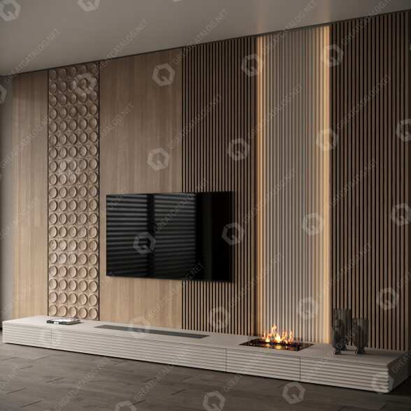 TV-Wandschrank Set 001 3D-Modell