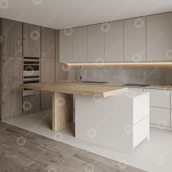 Kuchnia Modern Corner with Island 1 by Alex Rekhlitskyi model 3D